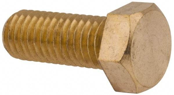 Value Collection - 1/2-13 UNC, 1-1/4" Length Under Head Hex Head Cap Screw - Brass, 3/4" Hex - Makers Industrial Supply