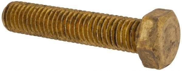 Value Collection - 1/2-13 UNC, 2-1/2" Length Under Head Hex Head Cap Screw - Brass, 3/4" Hex - Makers Industrial Supply