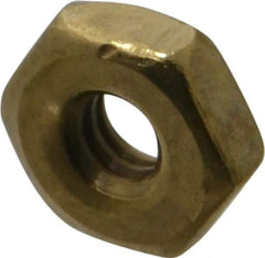 Value Collection - #6-32 UNC Brass Right Hand Machine Screw Hex Nut - 5/16" Across Flats, 7/64" High, Uncoated - Makers Industrial Supply