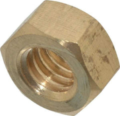 Value Collection - 5/16-18 UNC Brass Right Hand Hex Nut - 1/2" Across Flats, 17/64" High, Uncoated - Makers Industrial Supply