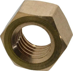 Value Collection - 1/2-13 UNC Brass Right Hand Hex Nut - 3/4" Across Flats, 7/16" High, Uncoated - Makers Industrial Supply