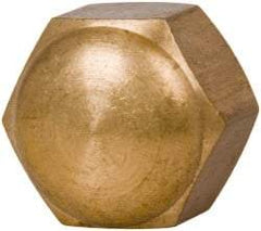 Value Collection - 1/2-13" UNC, 3/4" Width Across Flats, Uncoated, Brass Acorn Nut - 9/16" Overall Height - Makers Industrial Supply