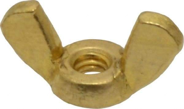 Value Collection - #8-32 UNC, Brass Standard Wing Nut - 0.91" Wing Span, 0.47" Wing Span - Makers Industrial Supply