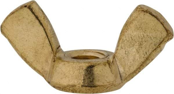 Value Collection - #10-24 UNC, Brass Standard Wing Nut - 0.91" Wing Span, 0.47" Wing Span - Makers Industrial Supply