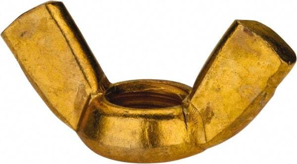 Value Collection - 1/2-13 UNC, Brass Standard Wing Nut - 1.94" Wing Span, 1" Wing Span - Makers Industrial Supply