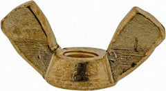 Value Collection - #10-32 UNF, Brass Standard Wing Nut - 0.91" Wing Span, 0.47" Wing Span - Makers Industrial Supply