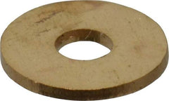 Value Collection - #4 Screw, Brass Standard Flat Washer - 0.12" ID x 1/4" OD, 0.025" Thick, Plain Finish - Makers Industrial Supply