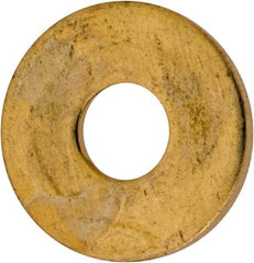 Value Collection - #6 Screw, Brass Standard Flat Washer - 0.147" ID x 3/8" OD, 0.032" Thick, Plain Finish - Makers Industrial Supply