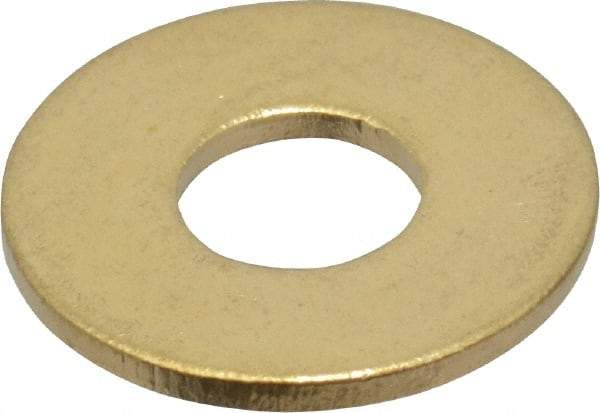 Value Collection - #10 Screw, Brass Standard Flat Washer - 0.2" ID x 1/2" OD, 0.04" Thick, Plain Finish - Makers Industrial Supply