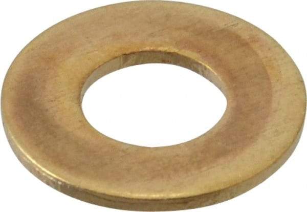 Value Collection - #14 Screw, Brass Standard Flat Washer - 0.26" ID x 9/16" OD, 0.04" Thick, Plain Finish - Makers Industrial Supply