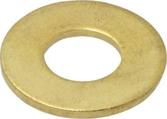 Value Collection - #24 Screw, Brass Standard Flat Washer - 0.386" ID x 7/8" OD, 0.057" Thick, Plain Finish - Makers Industrial Supply