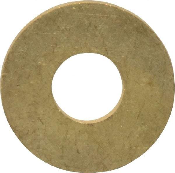 Value Collection - #24 Screw, Brass Standard Flat Washer - 0.386" ID x 1" OD, 0.074" Thick, Plain Finish - Makers Industrial Supply