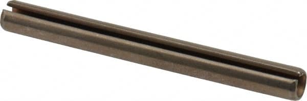 Made in USA - 1/4" Diam x 2-1/2" Long Slotted Spring Pin - Grade 420 Stainless Steel, Bright Finish - Makers Industrial Supply