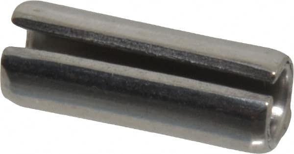 Made in USA - 3/8" Diam x 1" Long Slotted Spring Pin - Grade 420 Stainless Steel, Bright Finish - Makers Industrial Supply