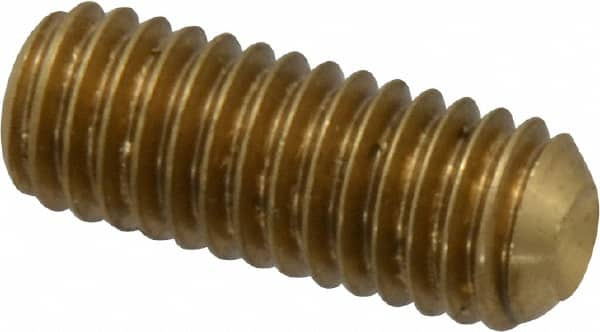 Value Collection - 3/8-16 UNC, 1" OAL, Cup Point Set Screw - Brass, 3/16" Key - Makers Industrial Supply