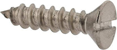 Value Collection - #12, 1" OAL, Slotted Drive, Flat Head Wood Screw - Stainless Steel, Grade 18-8 - Makers Industrial Supply