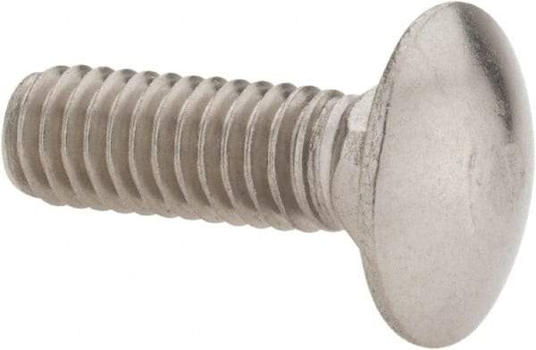 Value Collection - 5/16-18 UNC 1" Length Under Head, Standard Square Neck, Carriage Bolt - 18-8 Stainless Steel, Uncoated - Makers Industrial Supply