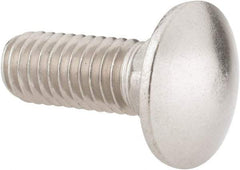 Value Collection - 3/8-16 UNC 1" Length Under Head, Standard Square Neck, Carriage Bolt - 18-8 Stainless Steel, Uncoated - Makers Industrial Supply