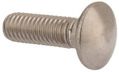 Value Collection - 3/8-16 UNC 1-1/4" Length Under Head, Standard Square Neck, Carriage Bolt - 18-8 Stainless Steel, Uncoated - Makers Industrial Supply