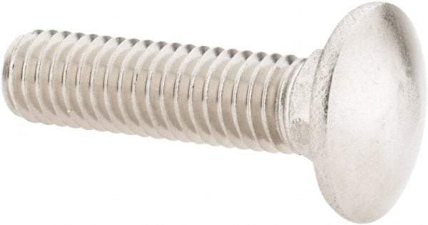 Value Collection - 3/8-16 UNC 1-1/2" Length Under Head, Standard Square Neck, Carriage Bolt - 18-8 Stainless Steel, Uncoated - Makers Industrial Supply