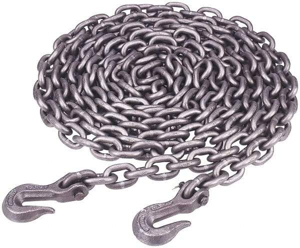 Peerless Chain - 20 Ft. Long, 4700 Lbs. Load Capacity, Carbon Steel Tie Down Chain - 7 Grade, 1.12 Inch Inside Long x 0.5 Inch Inside Wide - Makers Industrial Supply