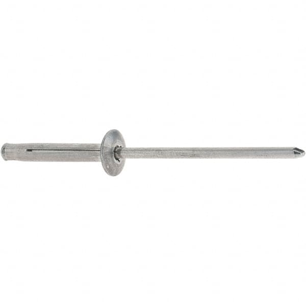 RivetKing - Dome Head Aluminum Plus Blind Rivet - Aluminum Mandrel, 1/8" to 3/8" Grip, 0.312" Head Diam, 0.129" to 0.143" Hole Diam, 0.975" Length Under Head, 1/8" Body Diam - Makers Industrial Supply