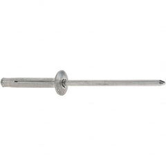 RivetKing - Dome Head Aluminum Plus Blind Rivet - Aluminum Mandrel, 1/8" to 3/8" Grip, 0.312" Head Diam, 0.129" to 0.143" Hole Diam, 0.975" Length Under Head, 1/8" Body Diam - Makers Industrial Supply