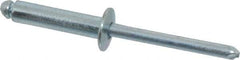 RivetKing - Size 610 Dome Head Steel Open End Blind Rivet - Steel Mandrel, 0.501" to 5/8" Grip, 3/8" Head Diam, 0.192" to 0.196" Hole Diam, 0.825" Length Under Head, 3/16" Body Diam - Makers Industrial Supply