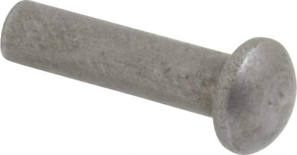 RivetKing - 1/8" Body Diam, Round Uncoated Steel Solid Rivet - 1/2" Length Under Head - Makers Industrial Supply