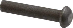 RivetKing - 3/16" Body Diam, Round Steel Solid Rivet - 1" Length Under Head - Makers Industrial Supply