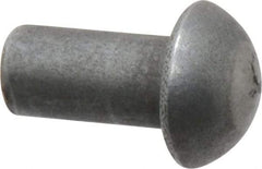 RivetKing - 1/4" Body Diam, Round Uncoated Steel Solid Rivet - 1/2" Length Under Head - Makers Industrial Supply