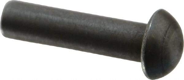 RivetKing - 1/4" Body Diam, Round Steel Solid Rivet - 1" Length Under Head - Makers Industrial Supply