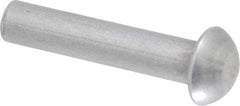 RivetKing - 1/4" Body Diam, Round Uncoated Steel Solid Rivet - 1-1/4" Length Under Head - Makers Industrial Supply