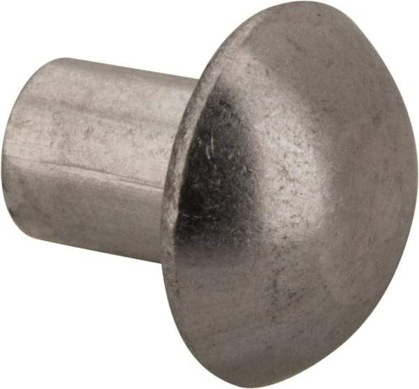 RivetKing - 3/16" Body Diam, Round Uncoated Aluminum Solid Rivet - 1/4" Length Under Head, Grade 1100F - Makers Industrial Supply