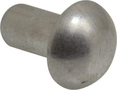 RivetKing - 1/4" Body Diam, Round Uncoated Aluminum Solid Rivet - 1/2" Length Under Head, Grade 1100F - Makers Industrial Supply