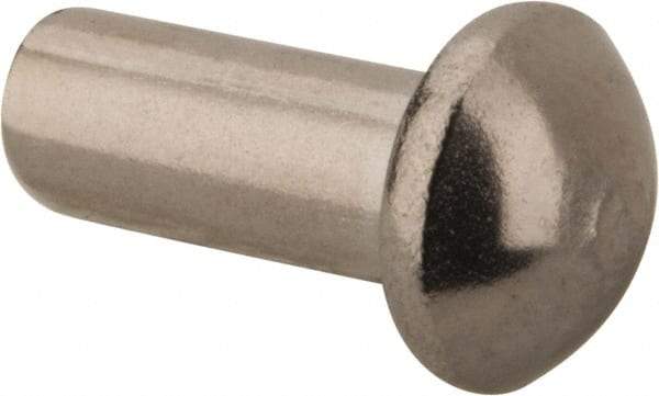 RivetKing - 5/32" Body Diam, Round Stainless Steel Solid Rivet - 3/8" Length Under Head, Grade 18-8 - Makers Industrial Supply