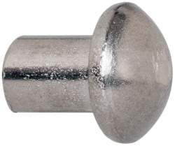 RivetKing - 3/16" Body Diam, Round Uncoated Stainless Steel Solid Rivet - 1/4" Length Under Head, Grade 18-8 - Makers Industrial Supply