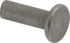 RivetKing - 1/8" Body Diam, Flat Uncoated Steel Solid Rivet - 3/8" Length Under Head - Makers Industrial Supply