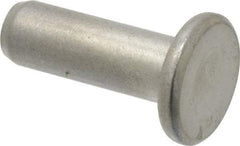 RivetKing - 1/4" Body Diam, Flat Uncoated Steel Solid Rivet - 3/4" Length Under Head - Makers Industrial Supply