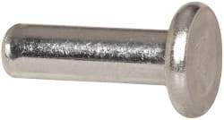 RivetKing - 5/32" Body Diam, Flat Aluminum Solid Rivet - 1/2" Length Under Head, Grade 1100F - Makers Industrial Supply