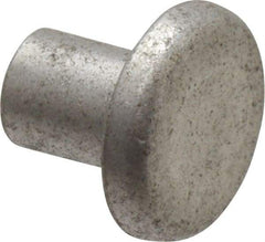 RivetKing - 3/16" Body Diam, Flat Uncoated Aluminum Solid Rivet - 1/4" Length Under Head, Grade 1100F - Makers Industrial Supply