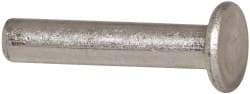 RivetKing - 1/4" Body Diam, Flat Aluminum Solid Rivet - 1-1/4" Length Under Head, Grade 1100F - Makers Industrial Supply