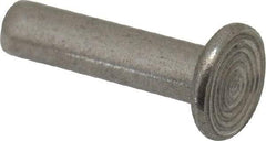 RivetKing - 1/8" Body Diam, Flat Uncoated Stainless Steel Solid Rivet - 1/2" Length Under Head, Grade 18-8 - Makers Industrial Supply