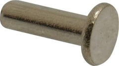 RivetKing - 5/32" Body Diam, Flat Uncoated Stainless Steel Solid Rivet - 1/2" Length Under Head, Grade 18-8 - Makers Industrial Supply