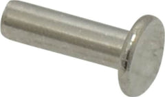 RivetKing - 3/16" Body Diam, Round Uncoated Stainless Steel Solid Rivet - 5/8" Length Under Head, Grade 18-8 - Makers Industrial Supply