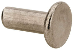 RivetKing - 1/4" Body Diam, Flat Uncoated Stainless Steel Solid Rivet - 5/8" Length Under Head, Grade 18-8 - Makers Industrial Supply