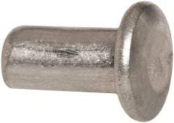 RivetKing - 1/8" Body Diam, Universal Aluminum Solid Rivet - 1/4" Length Under Head, Grade 1100F - Makers Industrial Supply