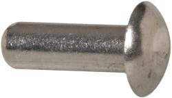 RivetKing - 1/4" Body Diam, Universal Uncoated Aluminum Solid Rivet - 3/4" Length Under Head, Grade 1100F - Makers Industrial Supply