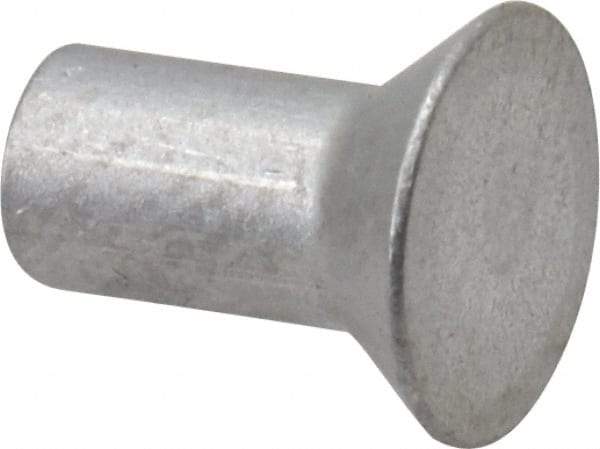 RivetKing - 1/8" Body Diam, Countersunk Uncoated Aluminum Solid Rivet - 1/4" Length Under Head, Grade 1100F, 78° Countersunk Head Angle - Makers Industrial Supply