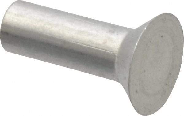 RivetKing - 1/8" Body Diam, Countersunk Uncoated Aluminum Solid Rivet - 3/8" Length Under Head, Grade 1100F, 90° Countersunk Head Angle - Makers Industrial Supply